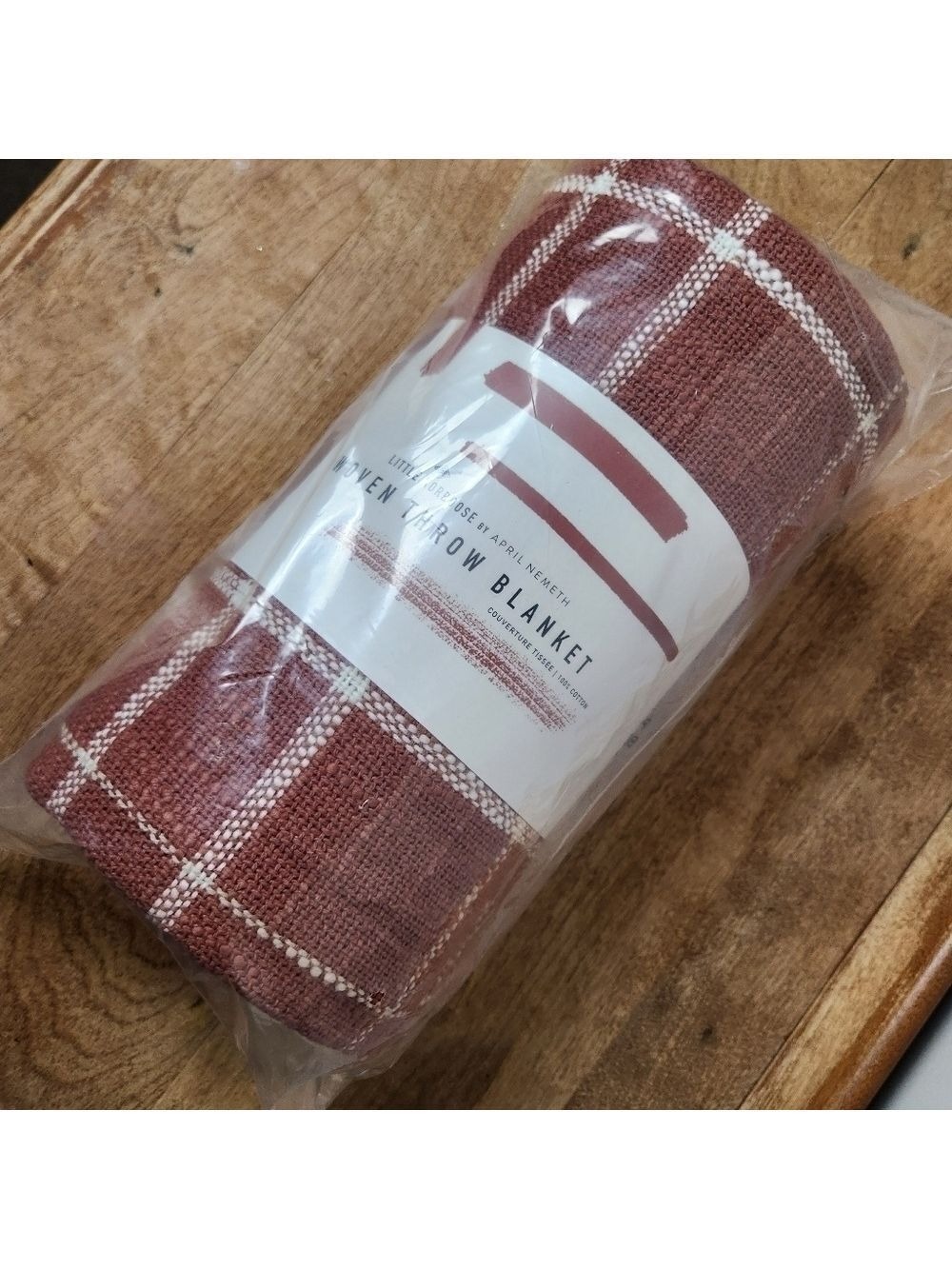 Little Korboose Woven Throw Blanket Rust NWT April Nemeth - Picture 6 of 9